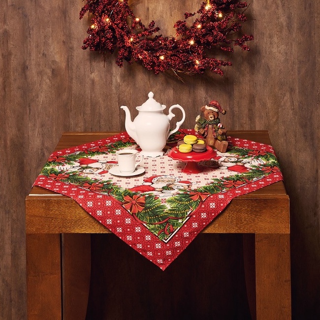Toalha de Mesa POP Quadrada Estampada Decorativo Natal 75 cm x 75 cm Lepper  – Hamuche