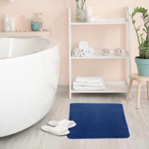 Tapete P/Banheiro Sublime Lajota 40x60cm Marinho Jolitex