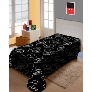 Manta Soft Solteiro Mickey Preta E Branca Jolitex