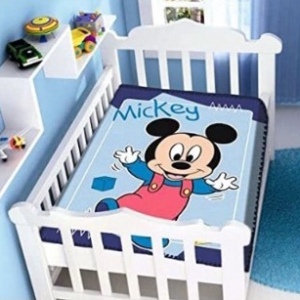 Cobertor Bebê Jolitex Raschel Mickey Passinhos Azul Marinho