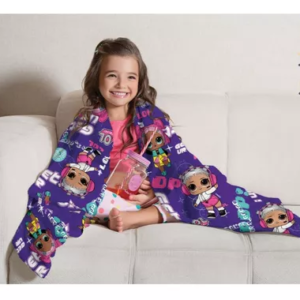 Manta Fleece de Sofa Solteiro Estampada LOL 1,25m x 1,50m