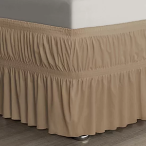 Saia Box Malha Solteiro 1,38x88x35cm Premium  Bege escuro