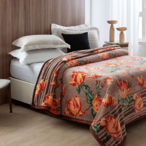 Cobertor Dyuri Plus Casal 1,80x2,20m Estampa Douro Marrom