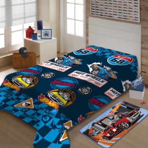 Manta Fun Solteiro Hot Wheels 1,50x2,00m C/Cinta Jolitex