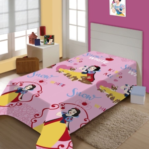 Manta Fun Solteiro Branca de Neve C/Cinta 150x200m  Jolitex