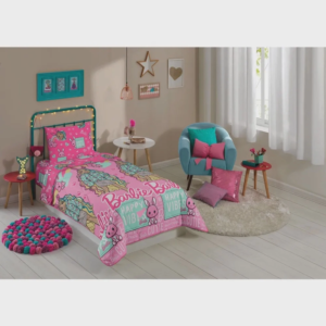 Edredom Dupla Face Microfibra Solteiro Barbie 140x210m