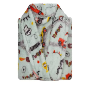 Roupão  Infantil Microfibra BaiCarros Azul Camesa Tamanho G