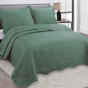 Colcha Queen Size Fiore 240x260m C/Porta Travesseiro Verde