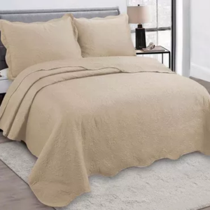 Colcha Fiore King Size 260x280m C/Porta Travesseiros Bege