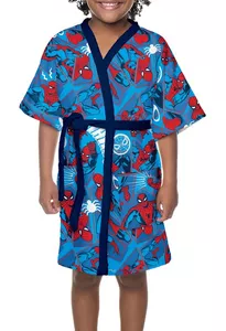 Roupão  Aveludado Infantil Quimono Estampado Spider Man P