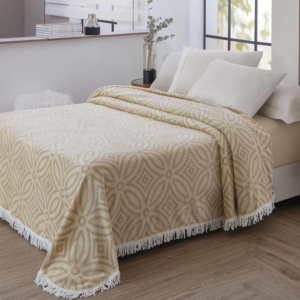 Colcha Chenille Canelada Isadora 2,20m x 2,40m  Bege
