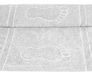 Piso P/ Banheiro  Pegada em Algodão Branco 45x70cm - Camesa