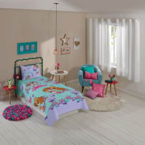 Jogo de Cama Microfibra  Patrulha Canina Menina  140x220m