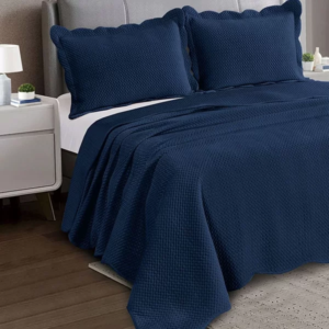 Colcha Velvet Queen Size 240x260m C/3 Peças Marinho Camesa