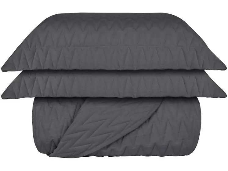 Kit Colcha Matelasse King 200 Fios Zip Grafite Naturalle