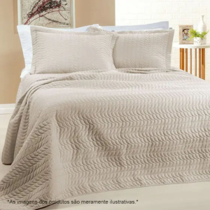 Cobre Leito Queen Size Criarte Matelassado 240x260m Avelã