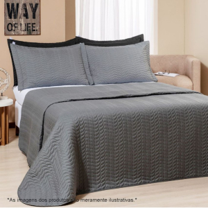 Cobre Leito Queen Size Criarte Matelassado 240x260m Chumbo