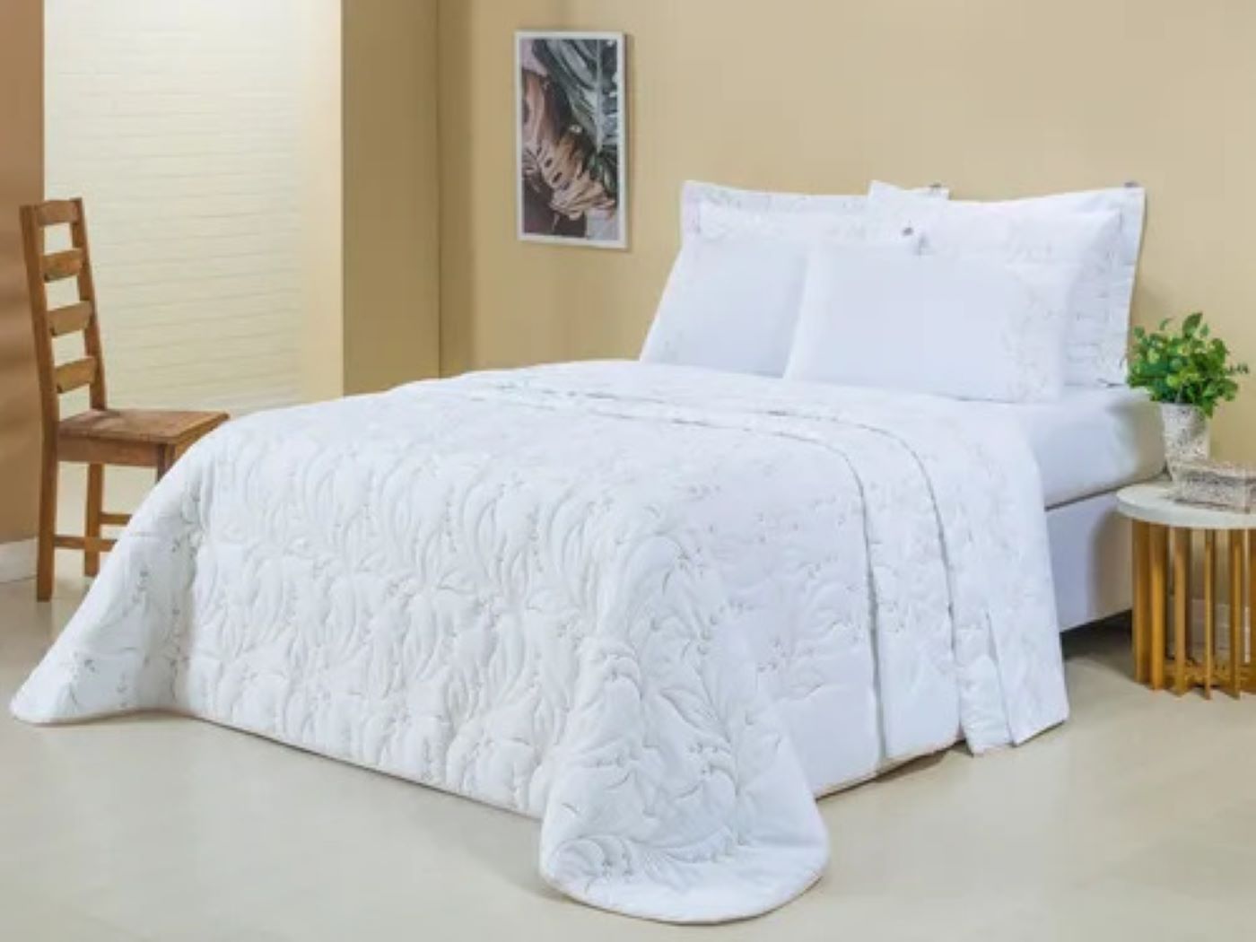 Cobre Leito Queen Matelado e Bordado Sintonia 240x260m Juma