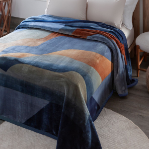 Cobertor King Raschel Double Marbella Azul 220x240m Jolitex