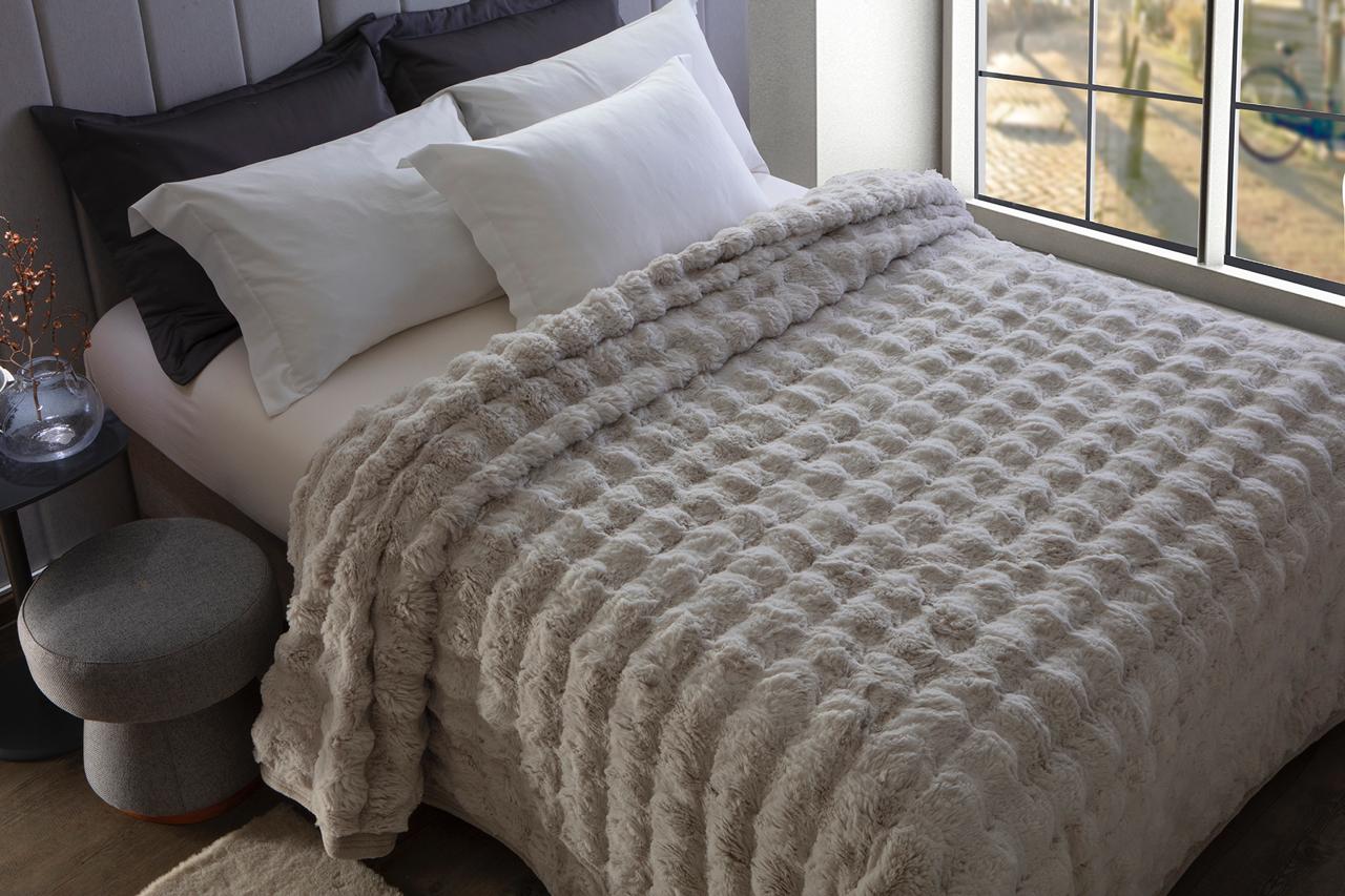 Cobertor King Size Lili Katz 9D Ocean Bege  2,20x240m  - Jolitex