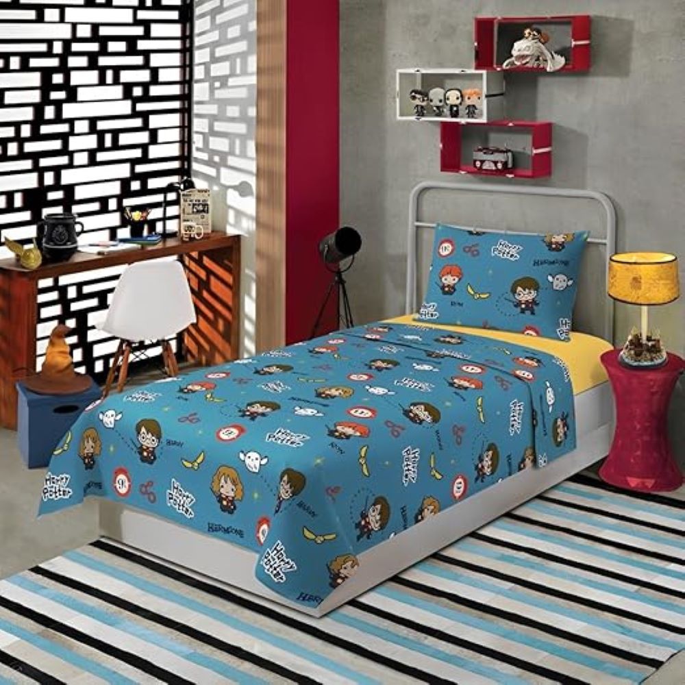 Jogo de Cama Microfibra Solteiro Harry Potter 140x220m