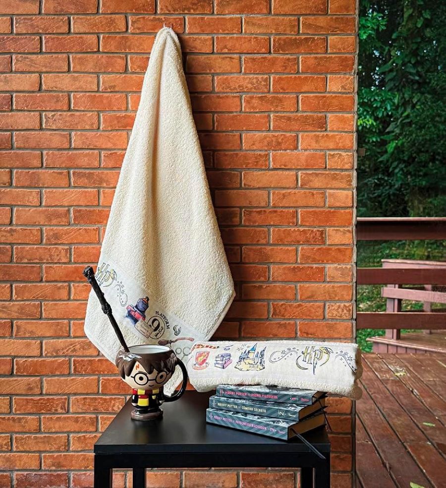 Toalha Felpuda de Banho Transfer Harry Potter 70 cm x 1,40 m