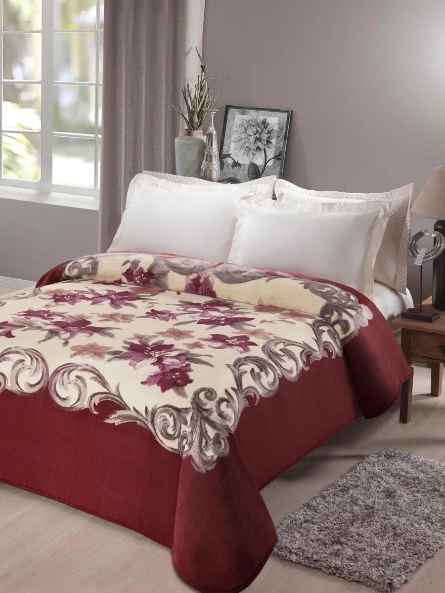Cobertor king Kyor Plus Mont Blanc Vinho 220x240m Jolitex
