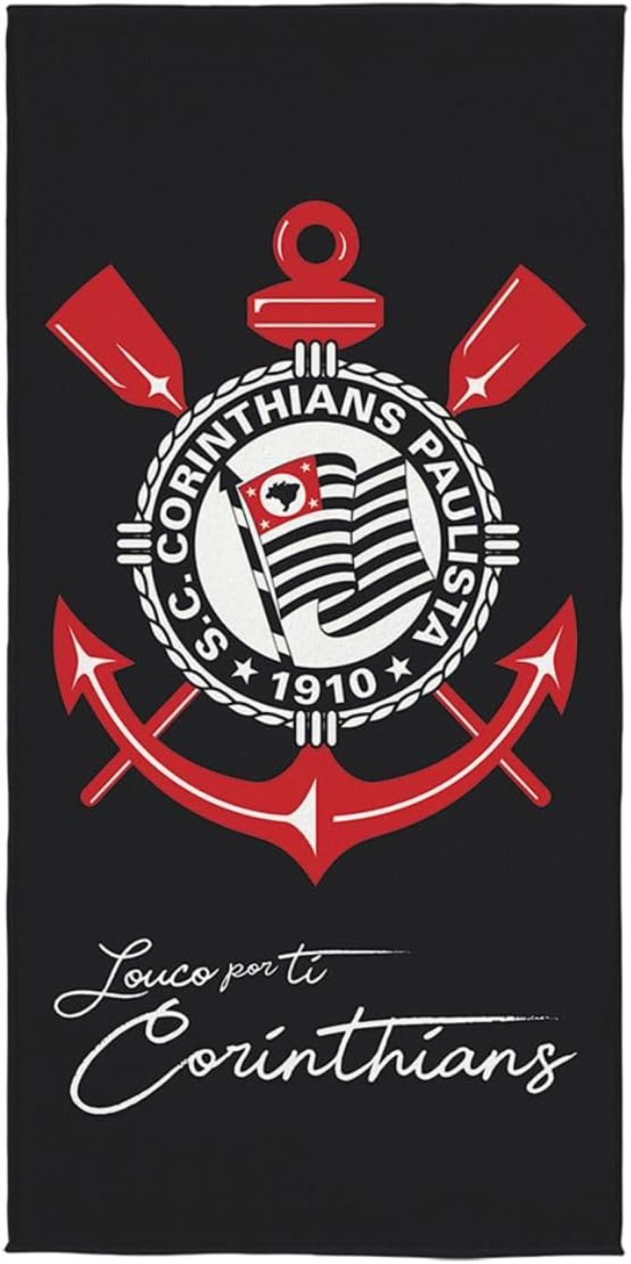 Toalha Aveludada Transfer Corinthians 70 cm x 1,40 m Lepper