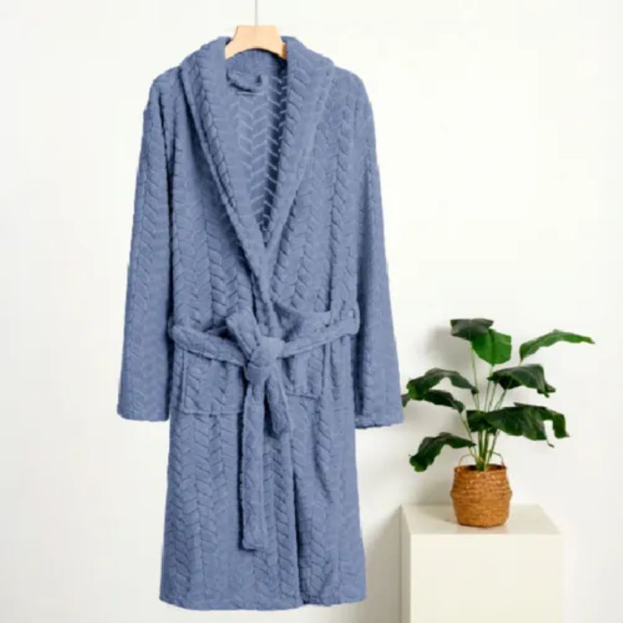 Roupão Jacquard Cordas Sonhare Luxo E Conforto M Azul Sultan