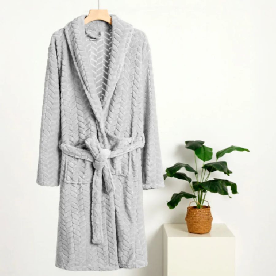 Roupão Jacquard Cordas Sonhare Luxo Conforto G Prata Sultan
