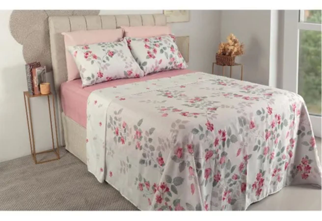 Jogo De Cama Casal Sultan Realce Adele C/4 Peças 2,20x2,50m