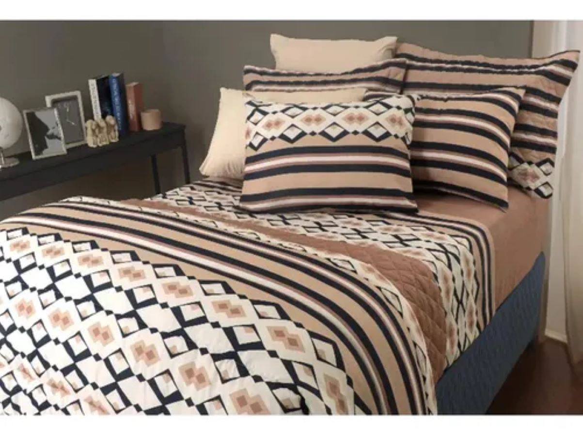 Jogo Cama Duplo Casal 140 Fios Akira 2 C/4 Peças Realce