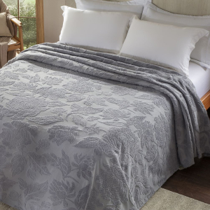 Colcha Queen Vintage Classic Melody 240x260cm Cor Cinza Lead