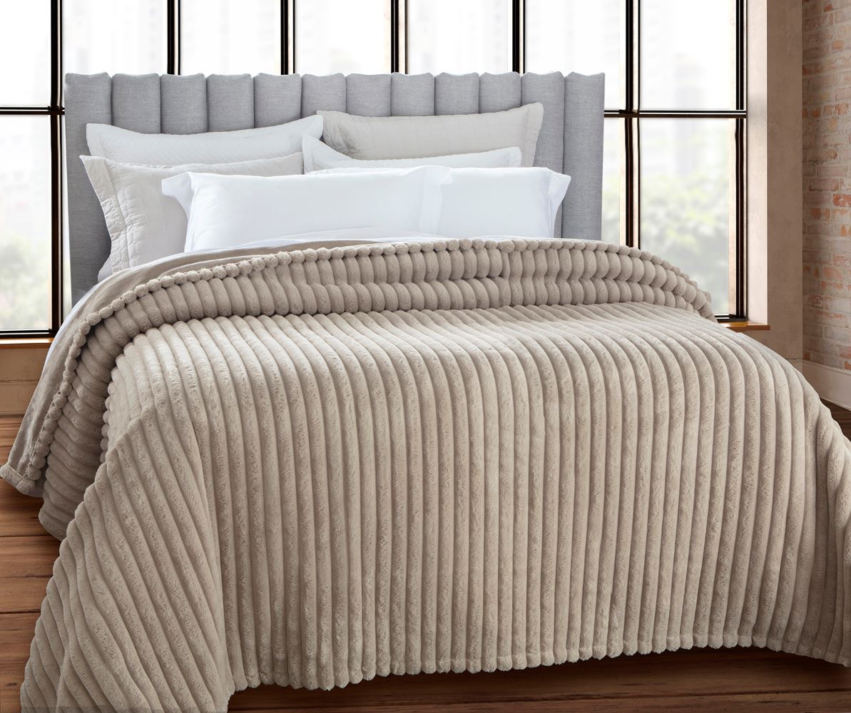 Cobertor Lili Katz 5D Wavy  King Size 2,40x2,60m  Cor Taupe