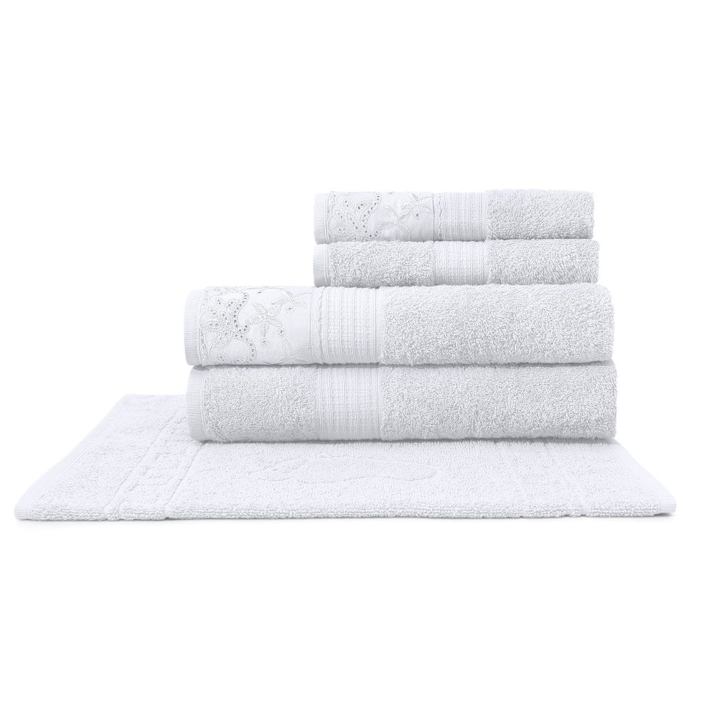 Jogo De Banho Dakota Renda C/5 Peças Buettner Cor Branco