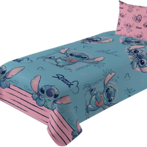 Jogo de Cama Microfibra Solteiro Stitch  2 peças 1,40 m x 2,20 m Lepper