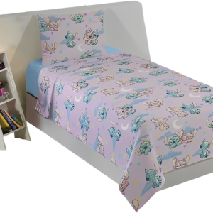 Jogo de Cama Infantil Stitch e Angel Lilás 3 Peças Lepper