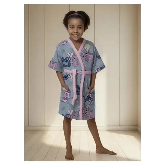 Roupao Aveludado Infantil - 8 a 12 Anos Stitch - Lepper