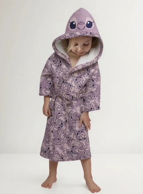 Roupao Aveludado  2 a 7 Anos  com Capuz Stitch - Lepper0