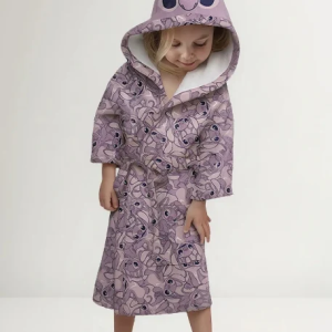 Roupao Aveludado  8 a 12 anos com Capuz Stitch - Lepper