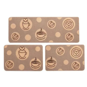 Jogo de Tapetes P/ Cozinha Menu C/3 Peças Capuccino Jolitex