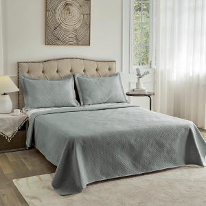 Colcha Queen Size 240x260cm Neo Diamonds Limestone Camesa