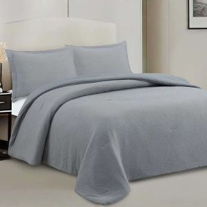 Colcha Solteiro Neo Checks 160x240cm  C/2 Pçs Cinza Camesa