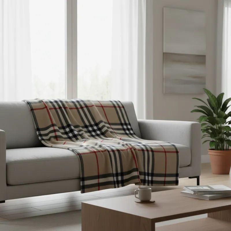 Manta Casal Polar Fleece Xadrez C/Estilo Escocês 180x220m