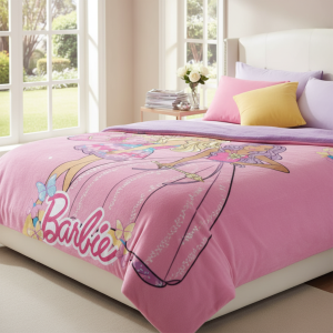 Coberdrom Fleece Dupla Face Solteiro  Barbie Reinos Magicos