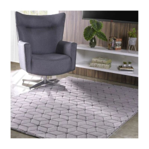 Tapete Sala/Quarto 100x150cm Toque Pele Coelho Alpine Aspen