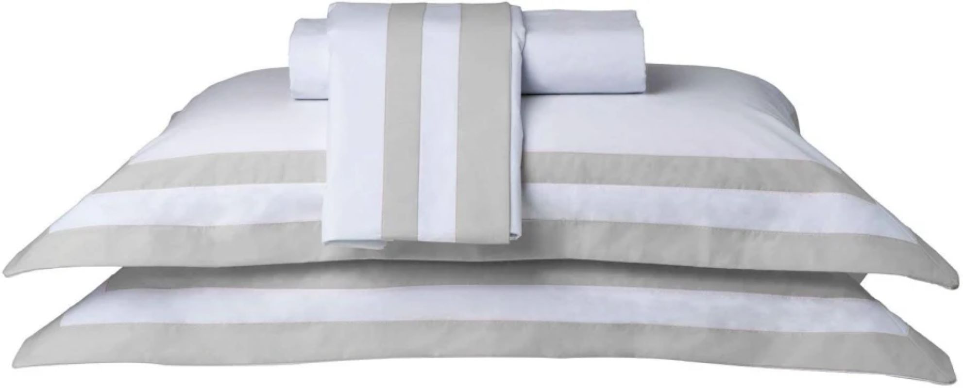 Jogo de Cama Casal Double Branco/Cinza 2,20m x 2,50m Sultan - Imagem 4