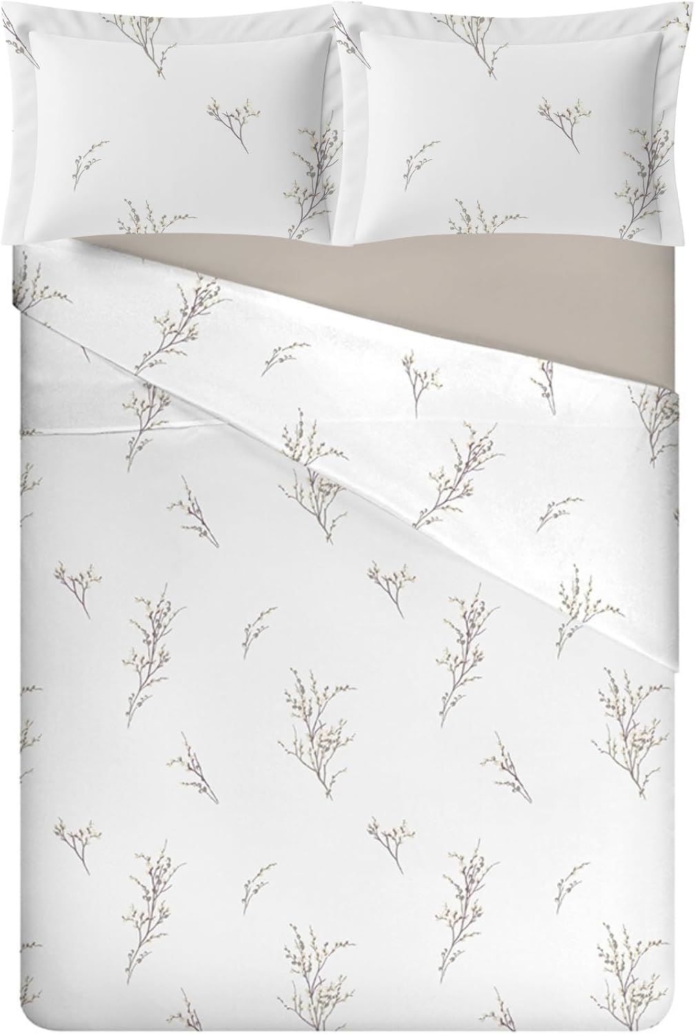 Jogo de Cama Queen Tresor 300 Fios 247x260cm Ramos Bege - Imagem 2