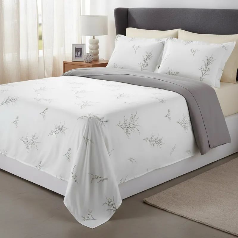 Jogo de Cama Queen Tresor 300 Fios 247x260cm Ramos Bege - Imagem 4