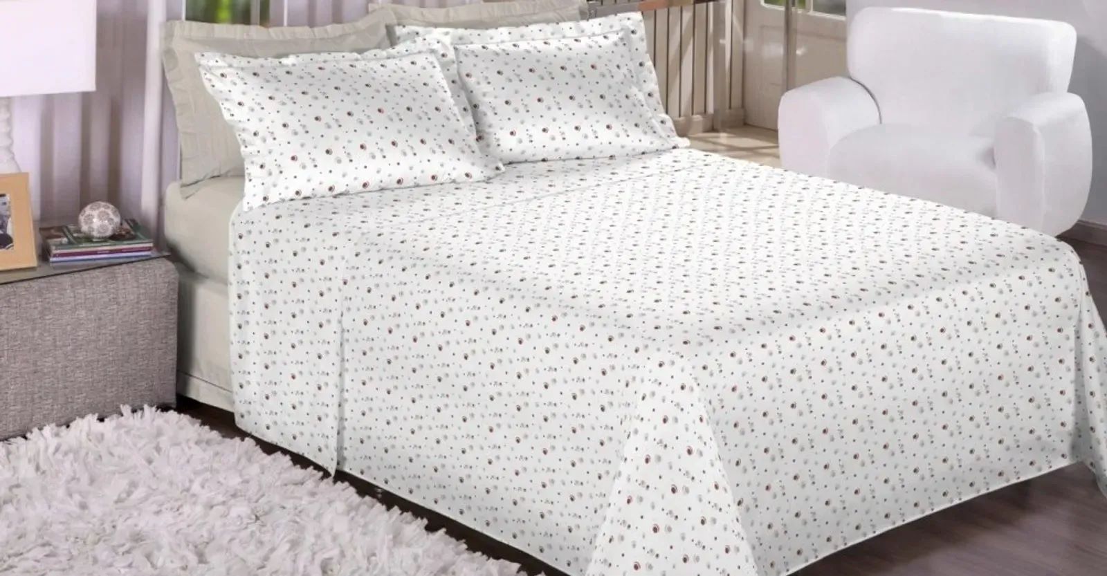 Jogo de Cama Queen Tresor 300 Fios 247x260cm Estampa 7853 - Imagem 3